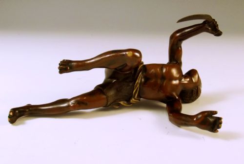 19TH C AUSTRIAN COLD PAINTED BRONZE THE ASSASSIN - ADDITIONAL PHOTO 4