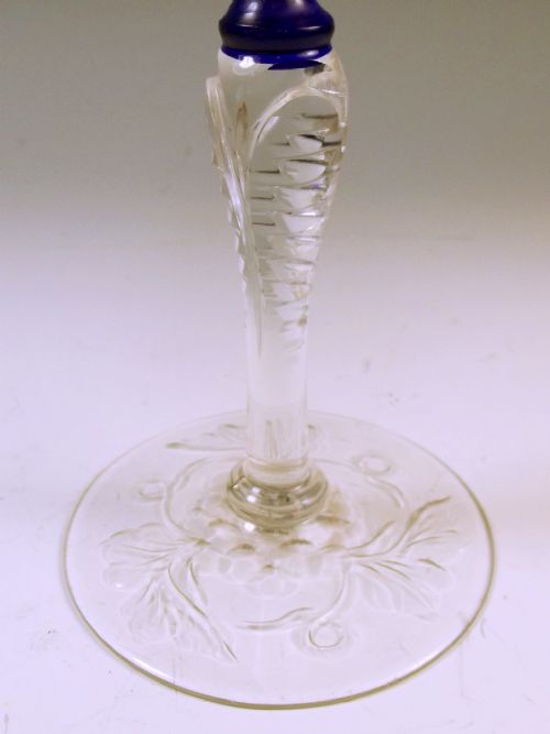 STEVENS AND WILLIAMS 3 COLOUR INTAGLIO CUT WINE GLASS C1890 - ADDITIONAL PHOTO 4