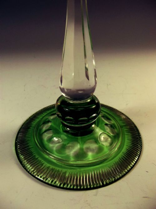 LARGE STEVENS AND WILLIAMS GREEN INTAGLIO CUT WINE GLASS JOHN ORCHARD - ADDITIONAL PHOTO 3