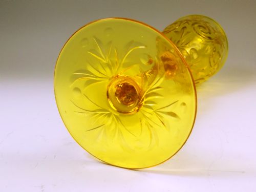 STEVENS AND WILLIAMS AMBER URANIUM INTAGLIO CUT WINE GLASS C1890 - ADDITIONAL PHOTO 4