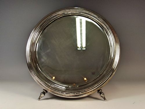 large sterling silver masriera y carreras circular dressing table mirror - CATEGORY: ANTIQUE MIRRORS - DATED 1910