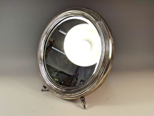 LARGE STERLING SILVER MASRIERA Y CARRERAS CIRCULAR DRESSING TABLE MIRROR - ADDITIONAL PHOTO 1
