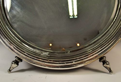 LARGE STERLING SILVER MASRIERA Y CARRERAS CIRCULAR DRESSING TABLE MIRROR - ADDITIONAL PHOTO 3