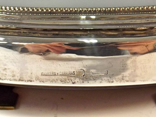 LARGE STERLING SILVER MASRIERA Y CARRERAS CIRCULAR DRESSING TABLE MIRROR - ADDITIONAL PHOTO 4