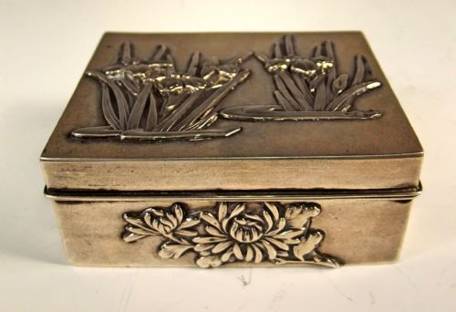 japanese meiji period silver onlaid box - CATEGORY: ANTIQUE BOXES - DATED 1880