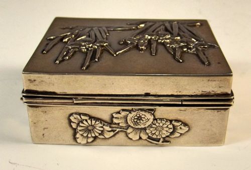 JAPANESE MEIJI PERIOD SILVER ONLAID BOX - ADDITIONAL PHOTO 3