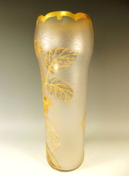 HUGE LEGRAS ST DENNIS CAMEO CUT ACID ETCHED GILDED VASE - ADDITIONAL PHOTO 2