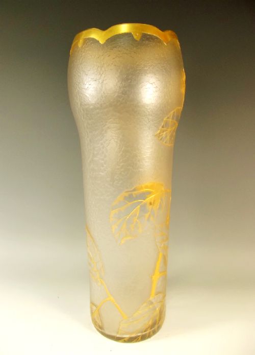 HUGE LEGRAS ST DENNIS CAMEO CUT ACID ETCHED GILDED VASE - ADDITIONAL PHOTO 3