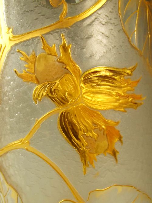 HUGE LEGRAS ST DENNIS CAMEO CUT ACID ETCHED GILDED VASE - ADDITIONAL PHOTO 4
