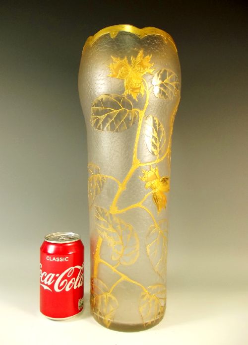HUGE LEGRAS ST DENNIS CAMEO CUT ACID ETCHED GILDED VASE - ADDITIONAL PHOTO 9