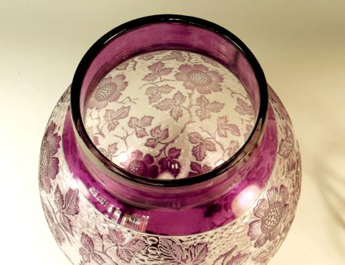 THOMAS WEBB CAMEO GLASS BATUTTO CUT SILVER PLATE LAMP - ADDITIONAL PHOTO 6