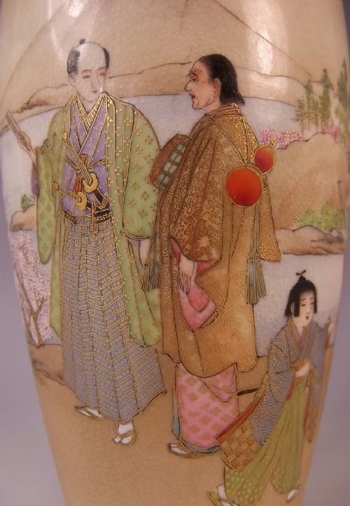 PAIR JAPANESE SATSUMA VASES BY SHOZAN - ADDITIONAL PHOTO 7
