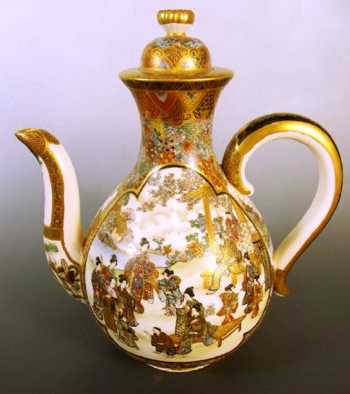 JAPANESE MEIJI PERIOD SATSUMA EWER OKAMOTO RYOZAN FOR THE YASUDA COMPANY - ADDITIONAL PHOTO 1