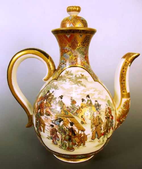 JAPANESE MEIJI PERIOD SATSUMA EWER OKAMOTO RYOZAN FOR THE YASUDA COMPANY - ADDITIONAL PHOTO 4