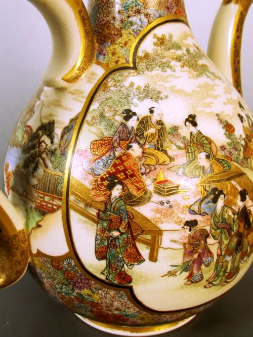 JAPANESE MEIJI PERIOD SATSUMA EWER OKAMOTO RYOZAN FOR THE YASUDA COMPANY - ADDITIONAL PHOTO 6