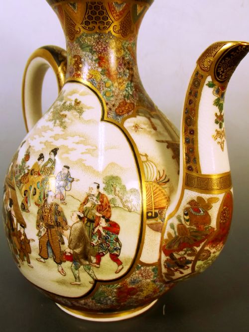 JAPANESE MEIJI PERIOD SATSUMA EWER OKAMOTO RYOZAN FOR THE YASUDA COMPANY - ADDITIONAL PHOTO 7