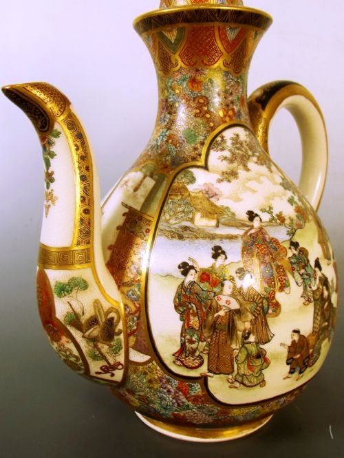 JAPANESE MEIJI PERIOD SATSUMA EWER OKAMOTO RYOZAN FOR THE YASUDA COMPANY - ADDITIONAL PHOTO 9