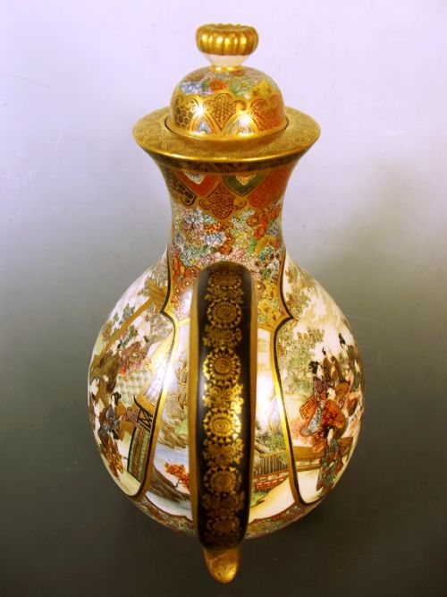 JAPANESE MEIJI PERIOD SATSUMA EWER OKAMOTO RYOZAN FOR THE YASUDA COMPANY - ADDITIONAL PHOTO 11