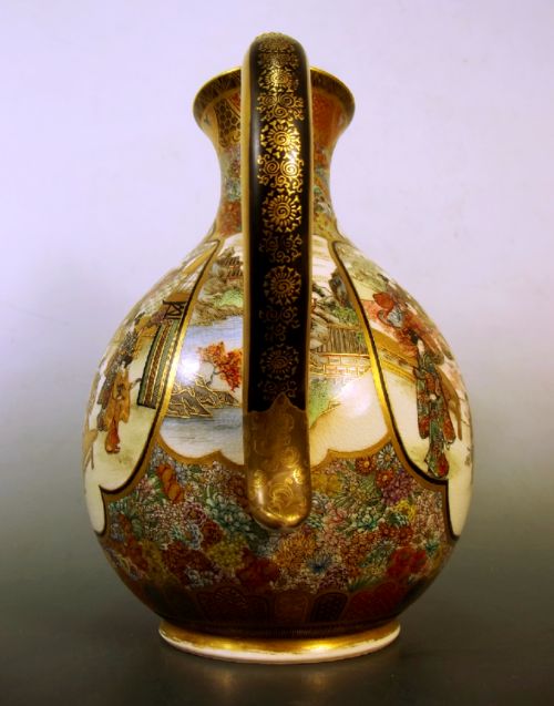 JAPANESE MEIJI PERIOD SATSUMA EWER OKAMOTO RYOZAN FOR THE YASUDA COMPANY - ADDITIONAL PHOTO 12