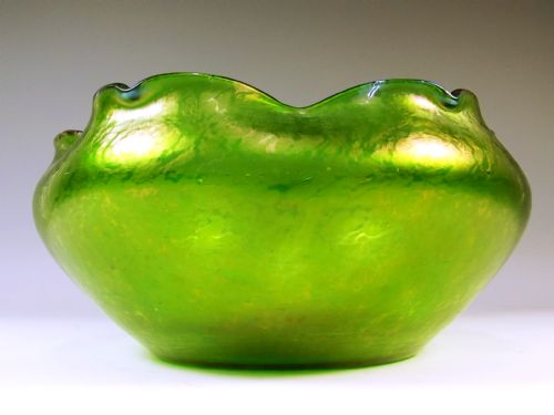 GREEN LOETZ CRETE PAPILLON GLASS FRUIT BOWL - ADDITIONAL PHOTO 1
