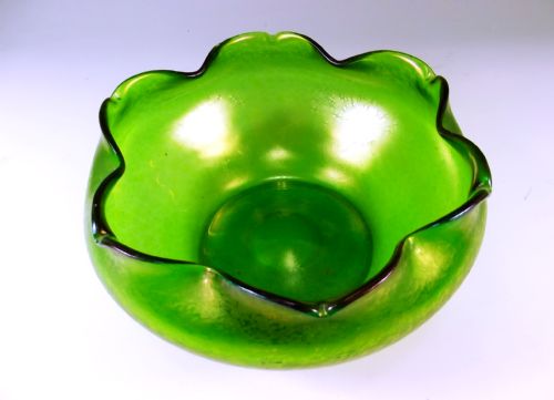 GREEN LOETZ CRETE PAPILLON GLASS FRUIT BOWL - ADDITIONAL PHOTO 2