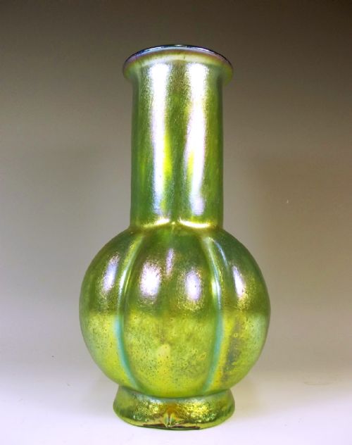 LOETZ MELON RIBBED GOLDIRIS GLASS VASE - ADDITIONAL PHOTO 1