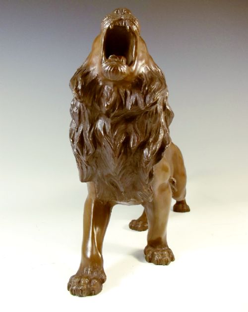 JAPANESE MEIJI PERIOD BRONZE LION OKIMONO SIGNED SEIYA - ADDITIONAL PHOTO 2
