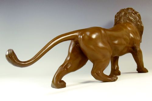 JAPANESE MEIJI PERIOD BRONZE LION OKIMONO SIGNED SEIYA - ADDITIONAL PHOTO 6