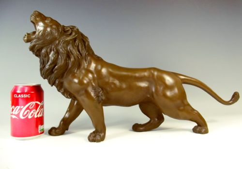 JAPANESE MEIJI PERIOD BRONZE LION OKIMONO SIGNED SEIYA - ADDITIONAL PHOTO 9