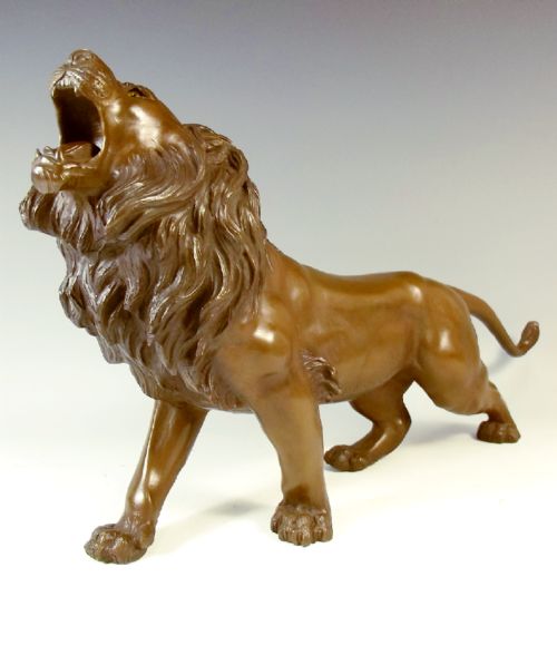 JAPANESE MEIJI PERIOD BRONZE LION OKIMONO SIGNED SEIYA - ADDITIONAL PHOTO 10