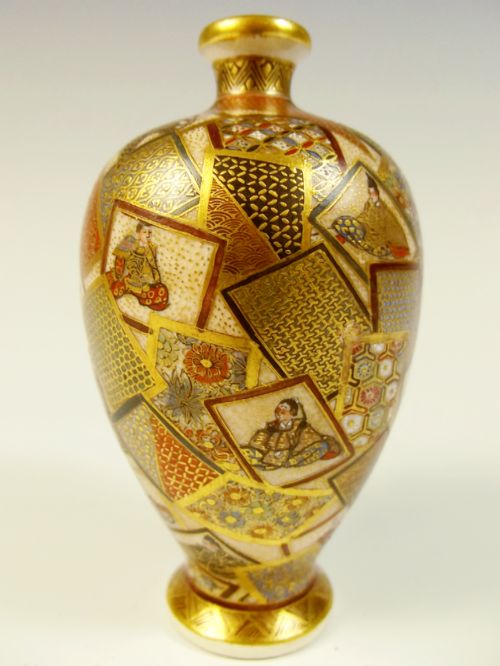 PAIR JAPANESE MEIJI PERIOD MULTI PANELLED SATSUMA VASES - ADDITIONAL PHOTO 2