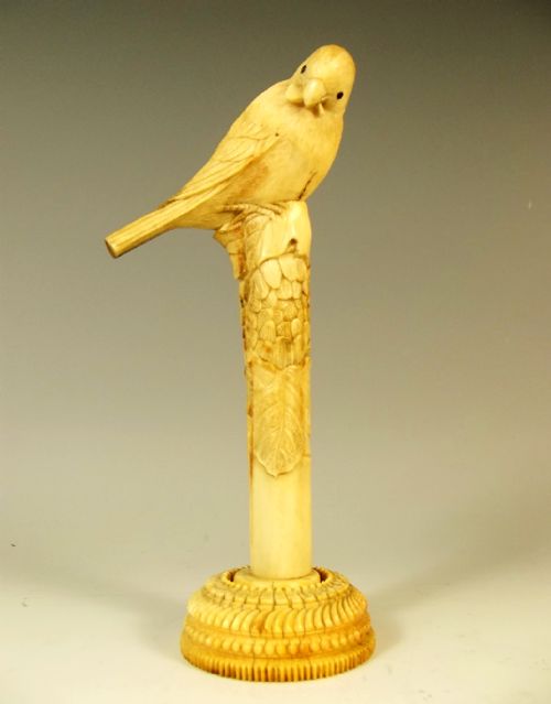 japanese meiji period stag antler perched bird - CATEGORY: ANTIQUE MISCELLANEOUS - DATED 1890