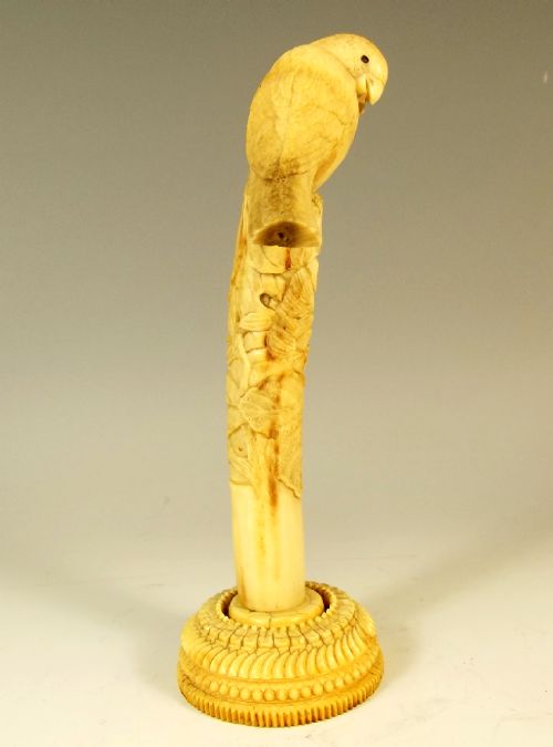 JAPANESE MEIJI PERIOD STAG ANTLER PERCHED BIRD - ADDITIONAL PHOTO 2