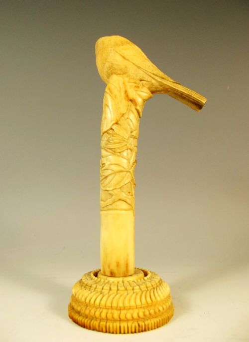 JAPANESE MEIJI PERIOD STAG ANTLER PERCHED BIRD - ADDITIONAL PHOTO 3