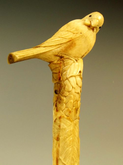 JAPANESE MEIJI PERIOD STAG ANTLER PERCHED BIRD - ADDITIONAL PHOTO 5