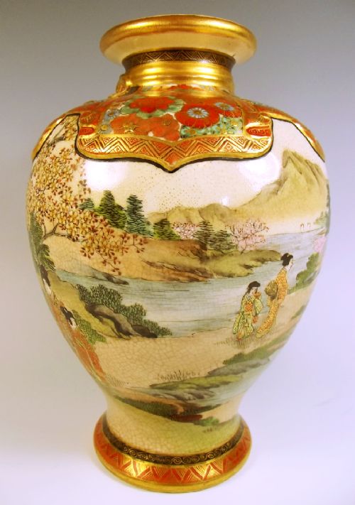 FINE JAPANESE MEIJI PERIOD SATSUMA POTTERY VASE - ADDITIONAL PHOTO 1
