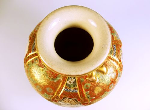 FINE JAPANESE MEIJI PERIOD SATSUMA POTTERY VASE - ADDITIONAL PHOTO 5