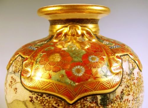 FINE JAPANESE MEIJI PERIOD SATSUMA POTTERY VASE - ADDITIONAL PHOTO 6