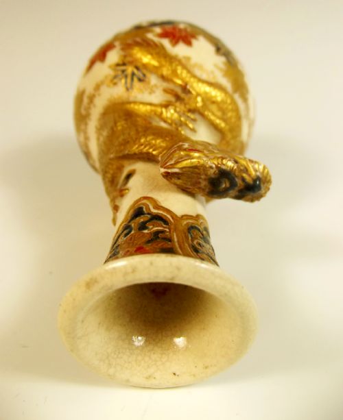 JAPANESE MEIJI PERIOD IMPERIAL SATSUMA DRAGON VASE - ADDITIONAL PHOTO 4