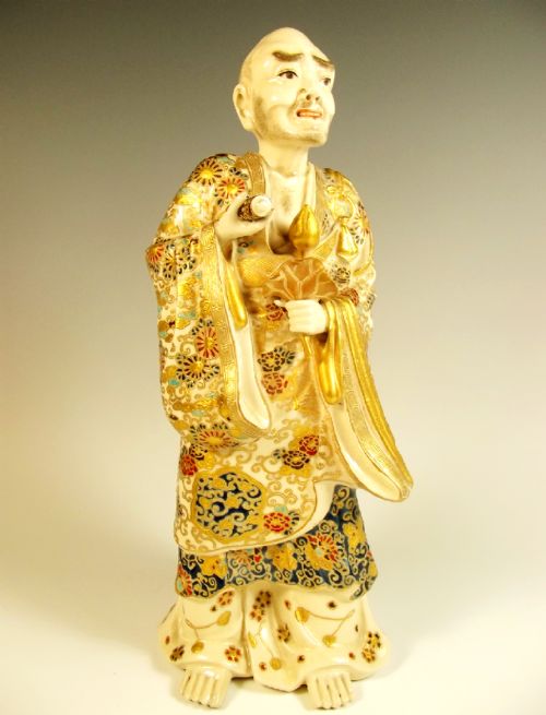 japanese meiji period imperial satsuma arhat okimono - CATEGORY: ANTIQUE CERAMICS - DATED 1890