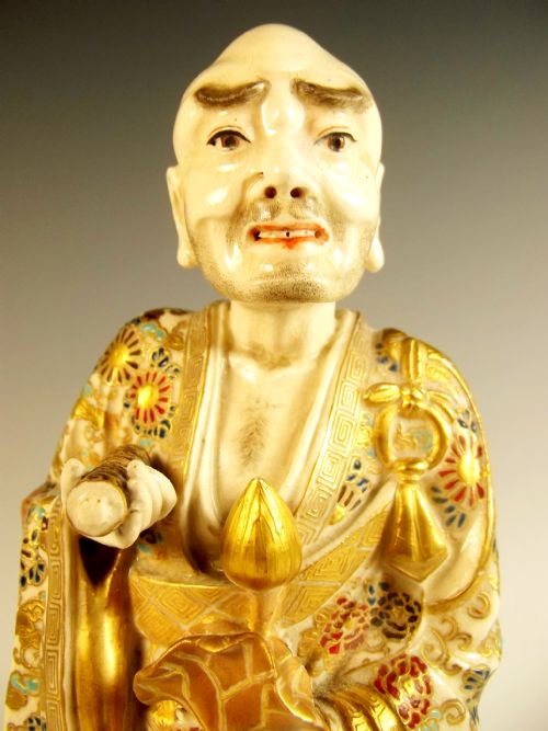 JAPANESE MEIJI PERIOD IMPERIAL SATSUMA ARHAT OKIMONO - ADDITIONAL PHOTO 1