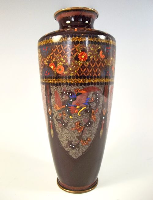 japanese meiji period cloisonne enamel vase signed - CATEGORY: ANTIQUE METAL - DATED 1890