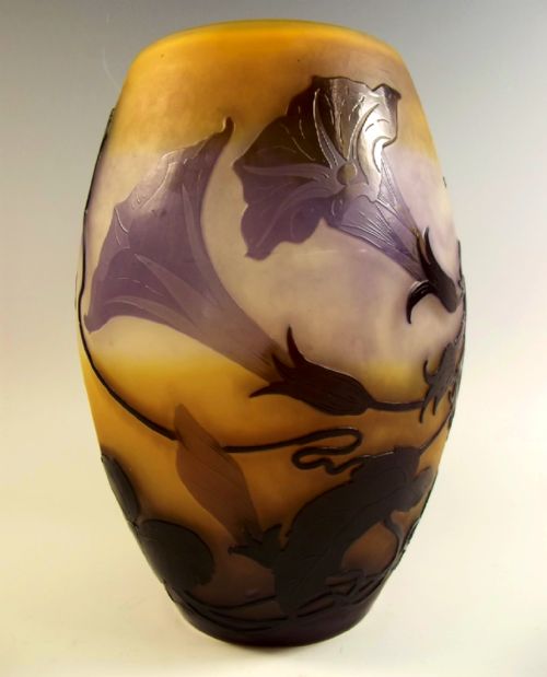 4 COLOUR GALLE CAMEO GLASS BARREL VASE - ADDITIONAL PHOTO 1