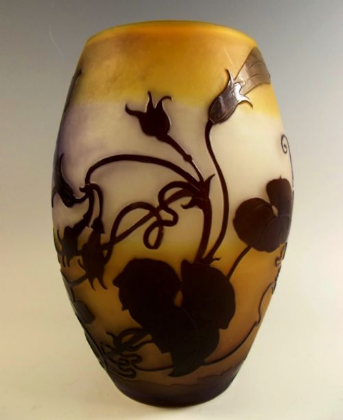4 COLOUR GALLE CAMEO GLASS BARREL VASE - ADDITIONAL PHOTO 3