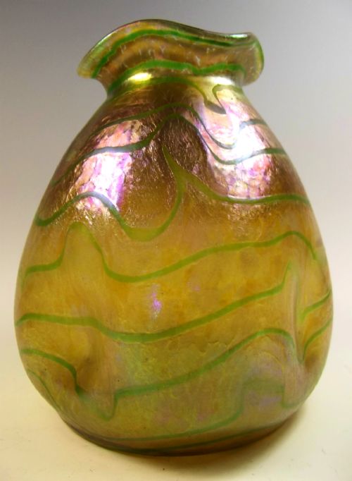 bohemian fritz heckart king tut vase - CATEGORY: ANTIQUE GLASS - DATED 1900
