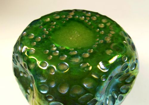 LOETZ BLUE ON GREEN DISPORA GLASS VASE - ADDITIONAL PHOTO 2