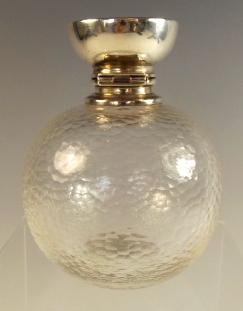 1906 HALLMARKED SILVER THOMAS WEBB BATTUTO CUT GLASS PERFUME BOTTLE - ADDITIONAL PHOTO 1