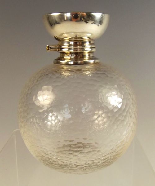1906 HALLMARKED SILVER THOMAS WEBB BATTUTO CUT GLASS PERFUME BOTTLE - ADDITIONAL PHOTO 2