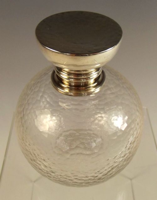 1906 HALLMARKED SILVER THOMAS WEBB BATTUTO CUT GLASS PERFUME BOTTLE - ADDITIONAL PHOTO 3