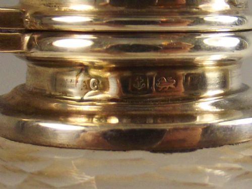 1906 HALLMARKED SILVER THOMAS WEBB BATTUTO CUT GLASS PERFUME BOTTLE - ADDITIONAL PHOTO 5